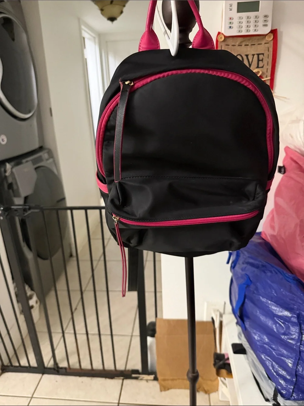 Women’s Black Backpack with Pink Trim